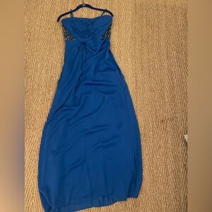 BCBGMaxAzria Strapless Blue Dress Elegant Design
